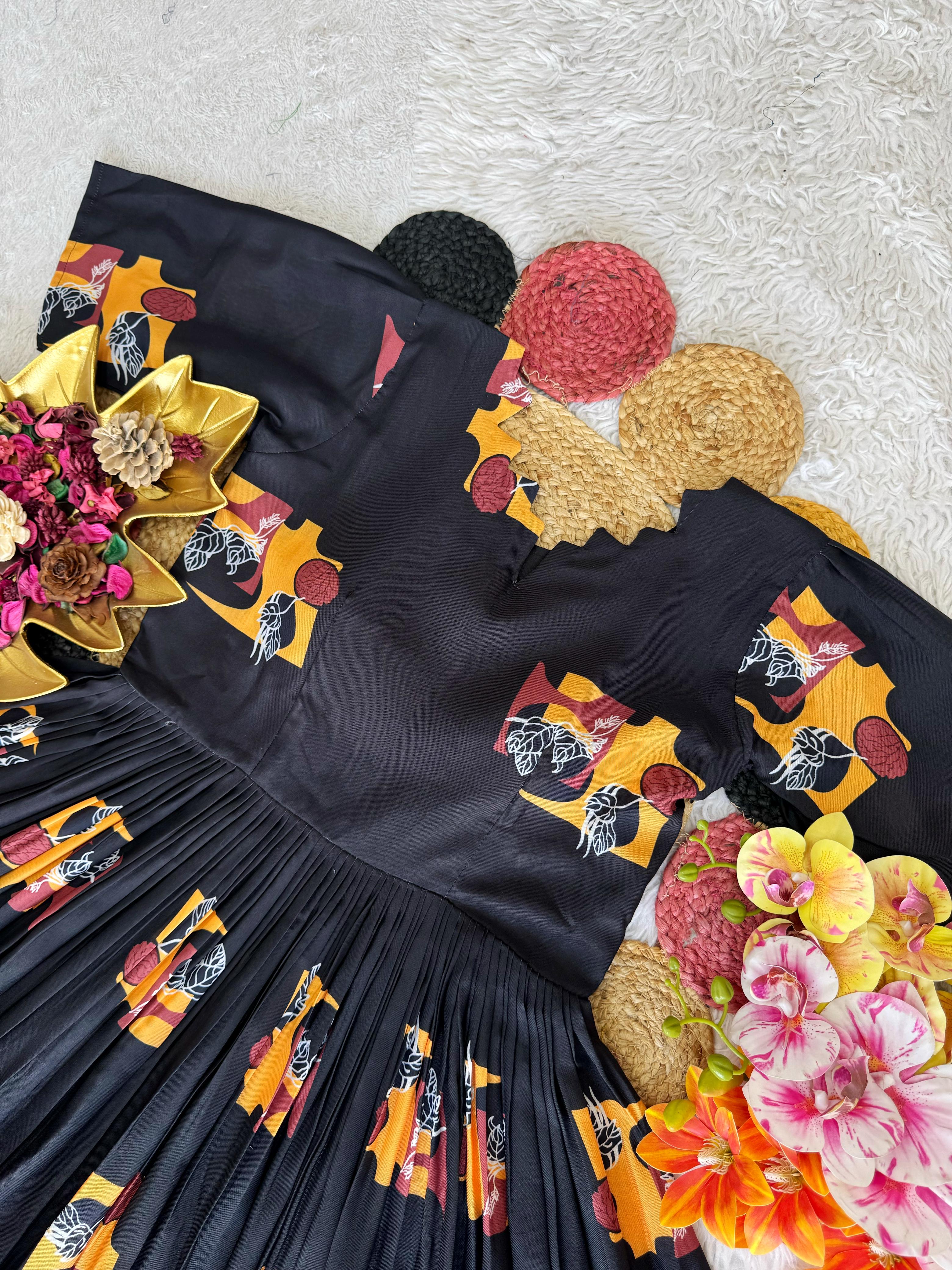 Black floral Patterned frock