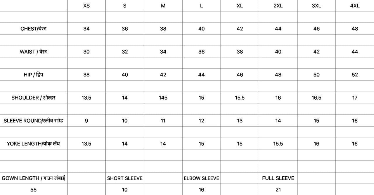 Baby pink dress size chart 