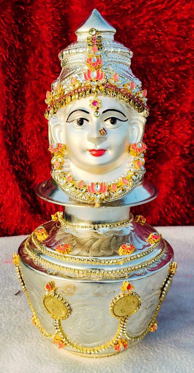 German silver Vara mahalaxmi kalasha combo