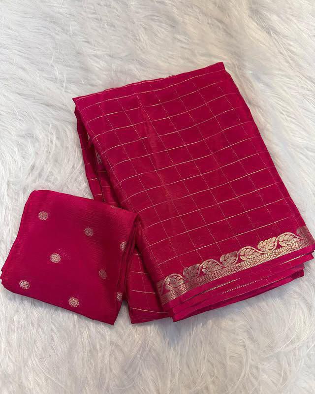 Pink Viscose Georgette Saree 