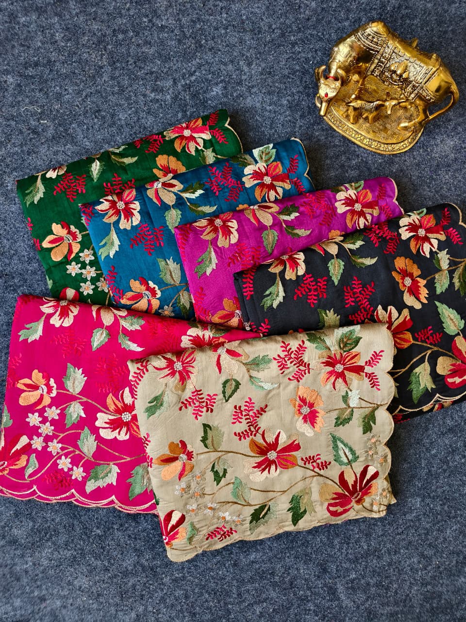 Black, bright pink, beige,Rani pink, green, teal blue 