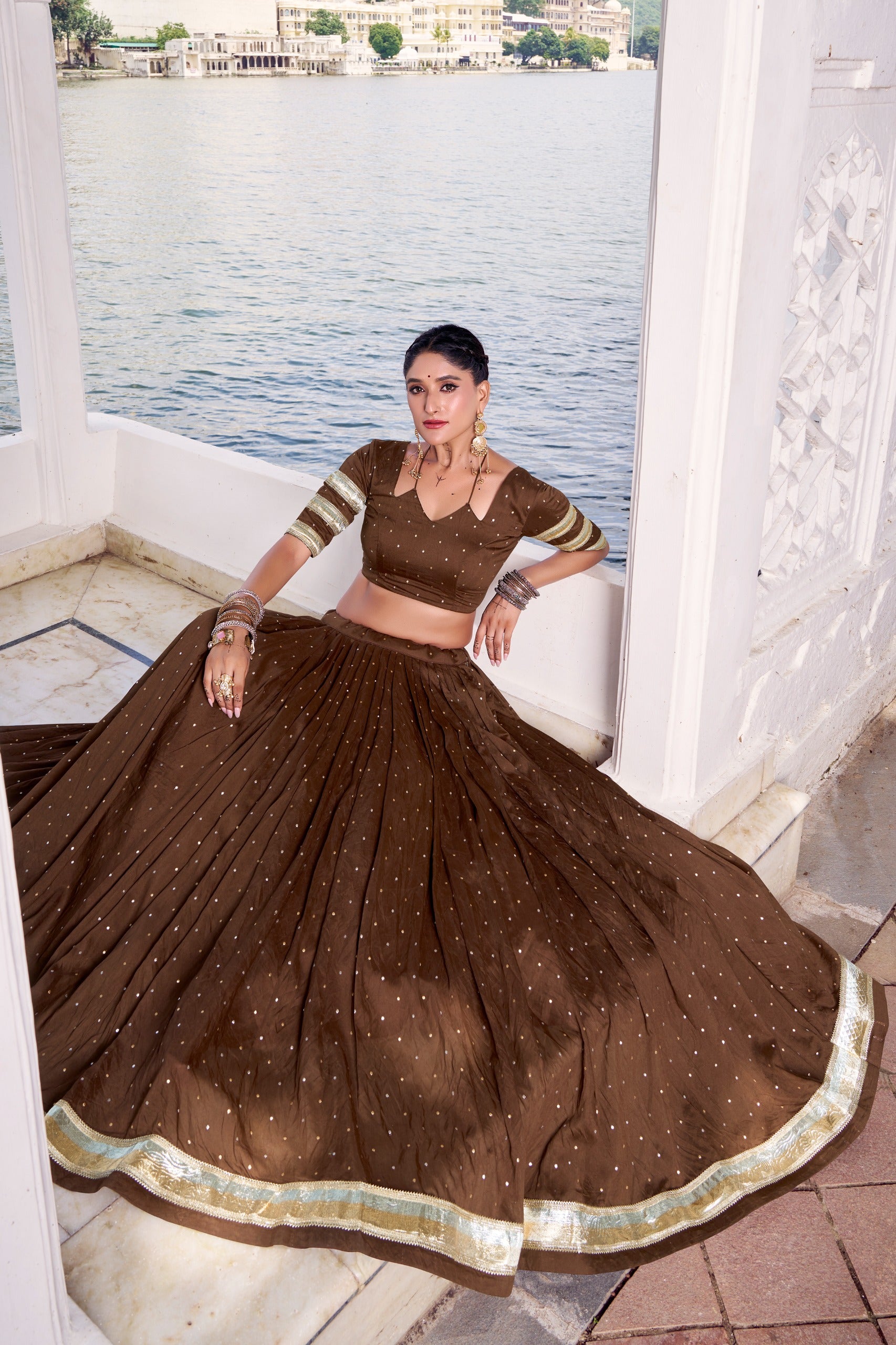 Brown lehenga 