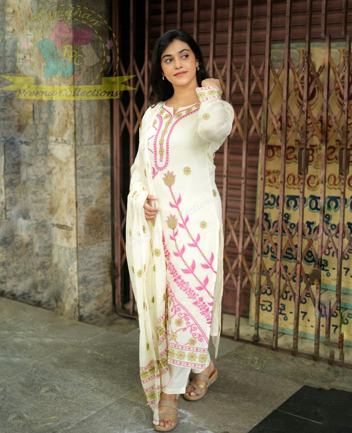 Cotton jamdhani kurta set