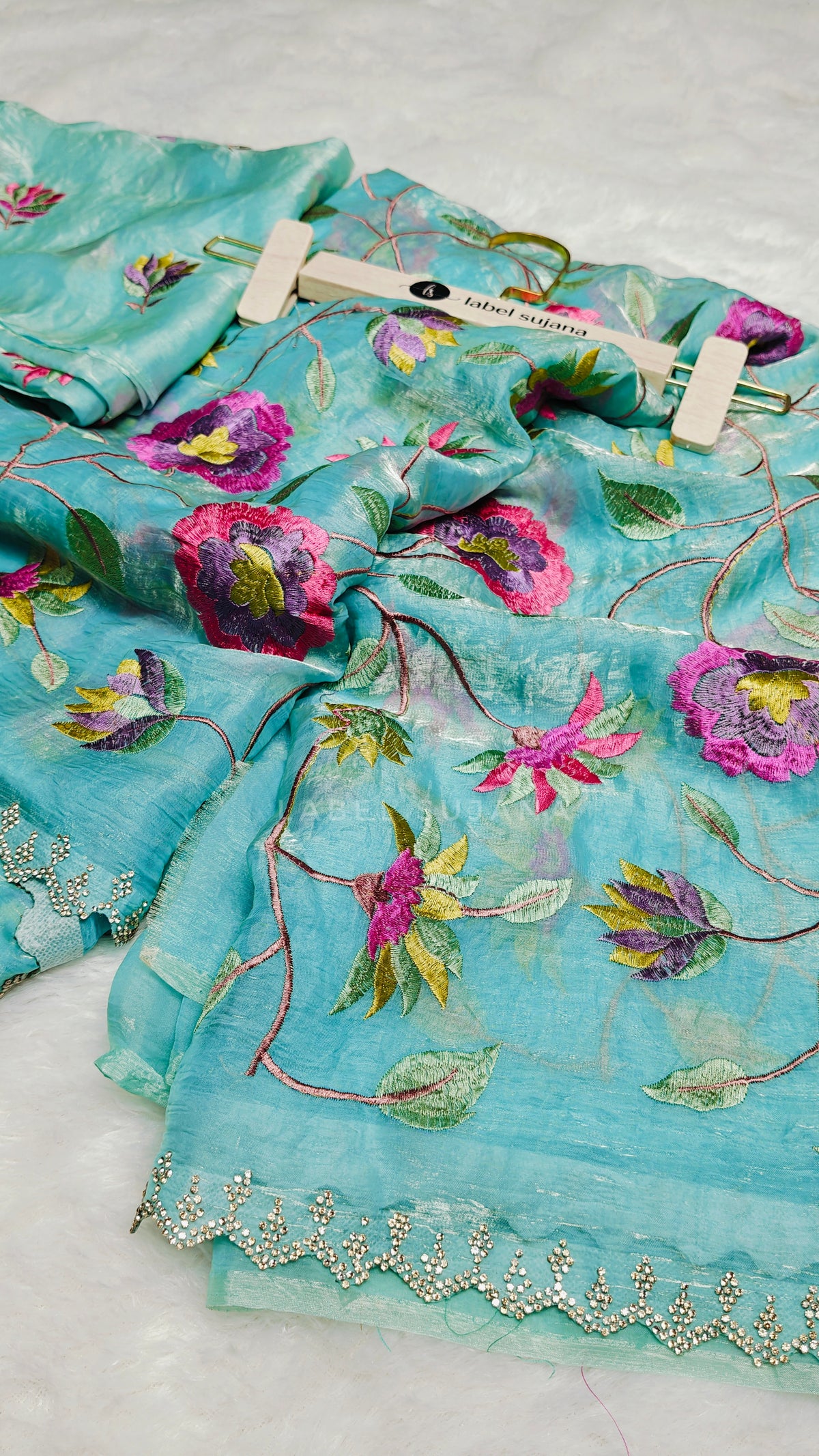 Sky blue saree