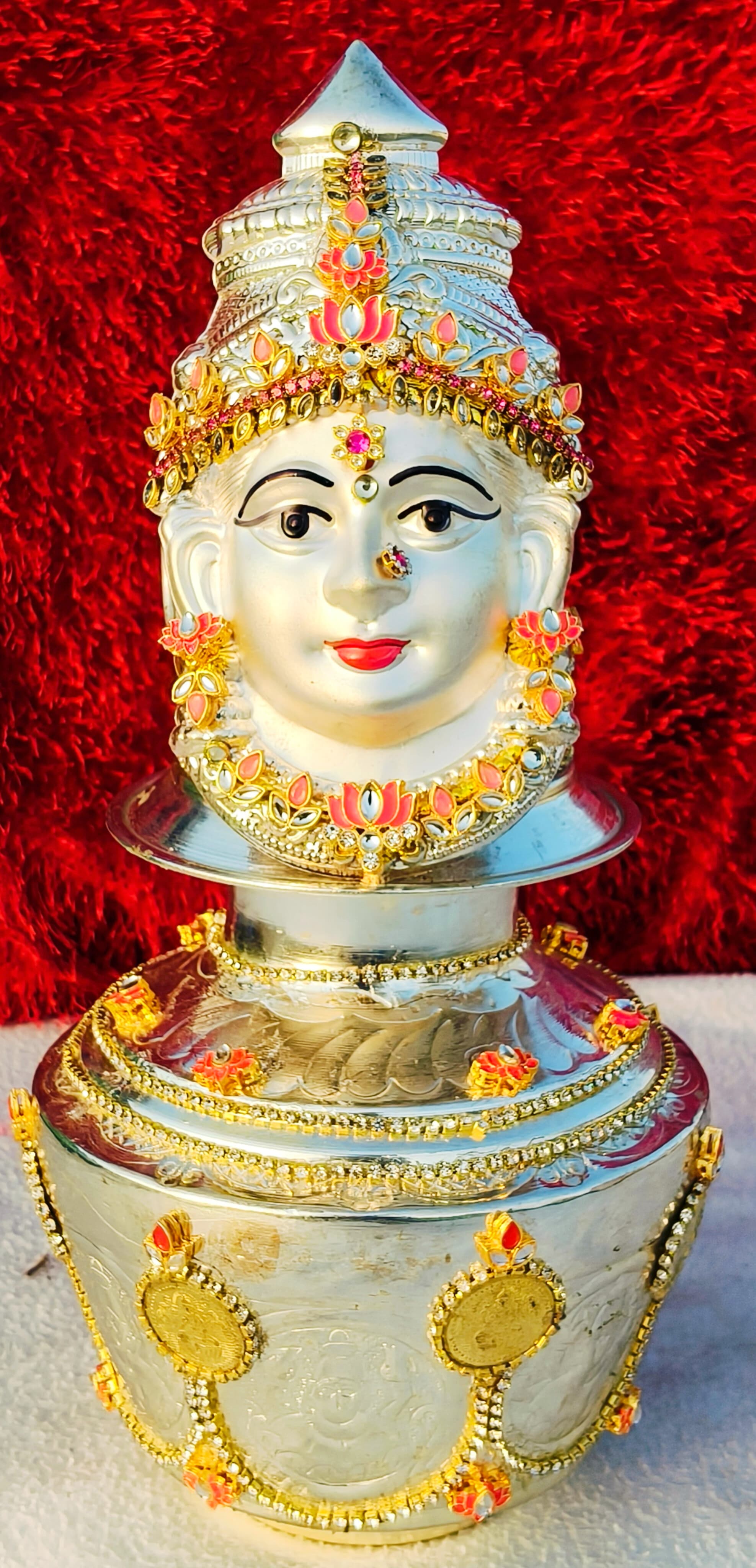 German silver Vara mahalaxmi kalasha combo