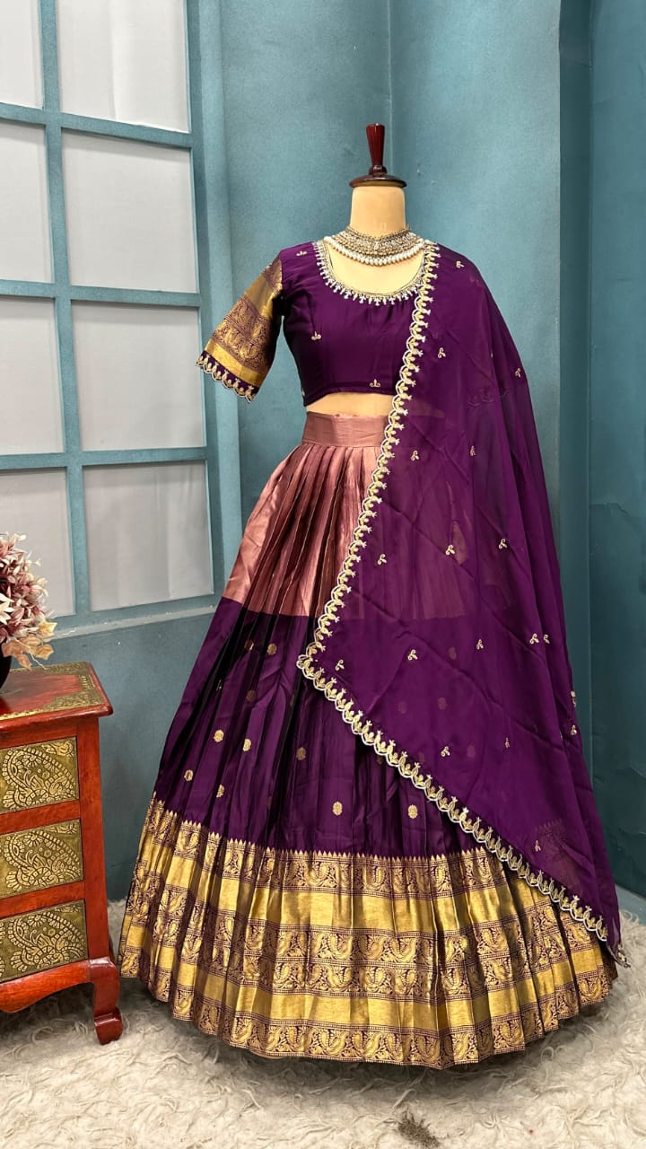 Kanjivaram Tissue Silk Dual combination Lehenga