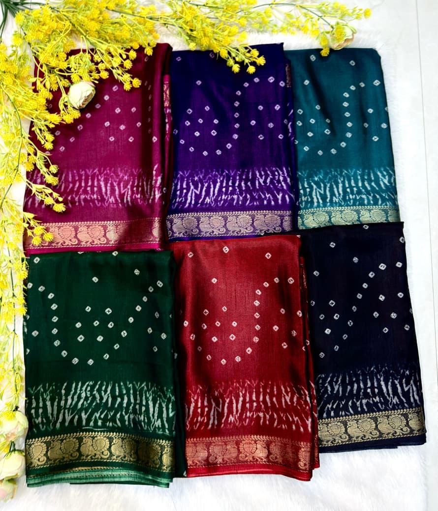 Wine, purple , Rama Green, dark Green, maroon and black sarees with patterns