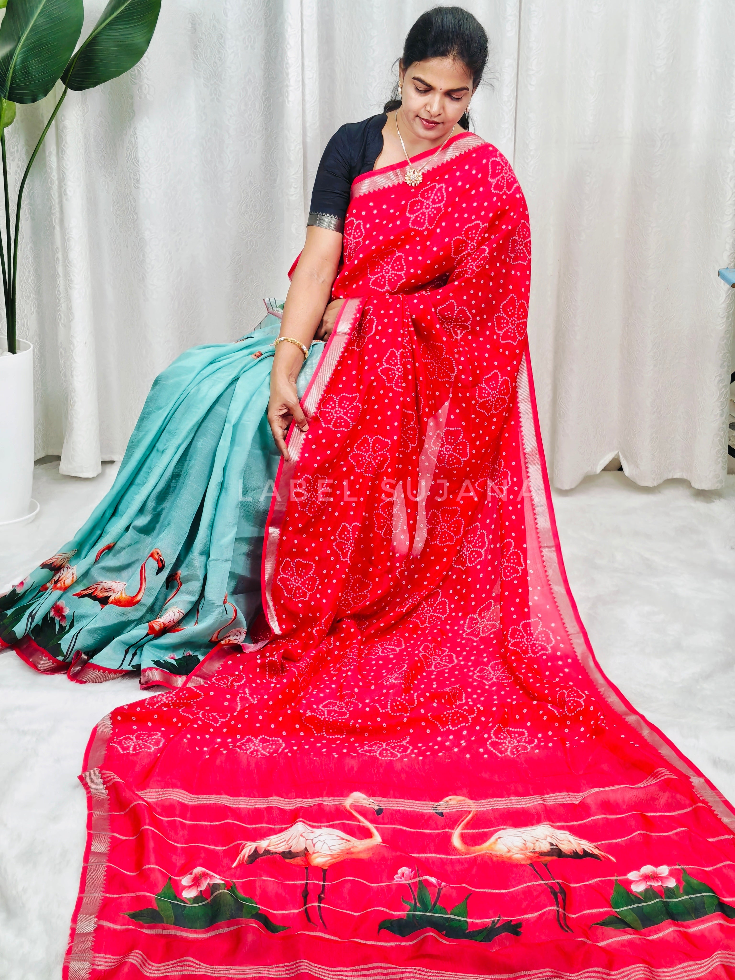 Langa Voni Style Mangalagiri Digital Pattu Saree LSS15