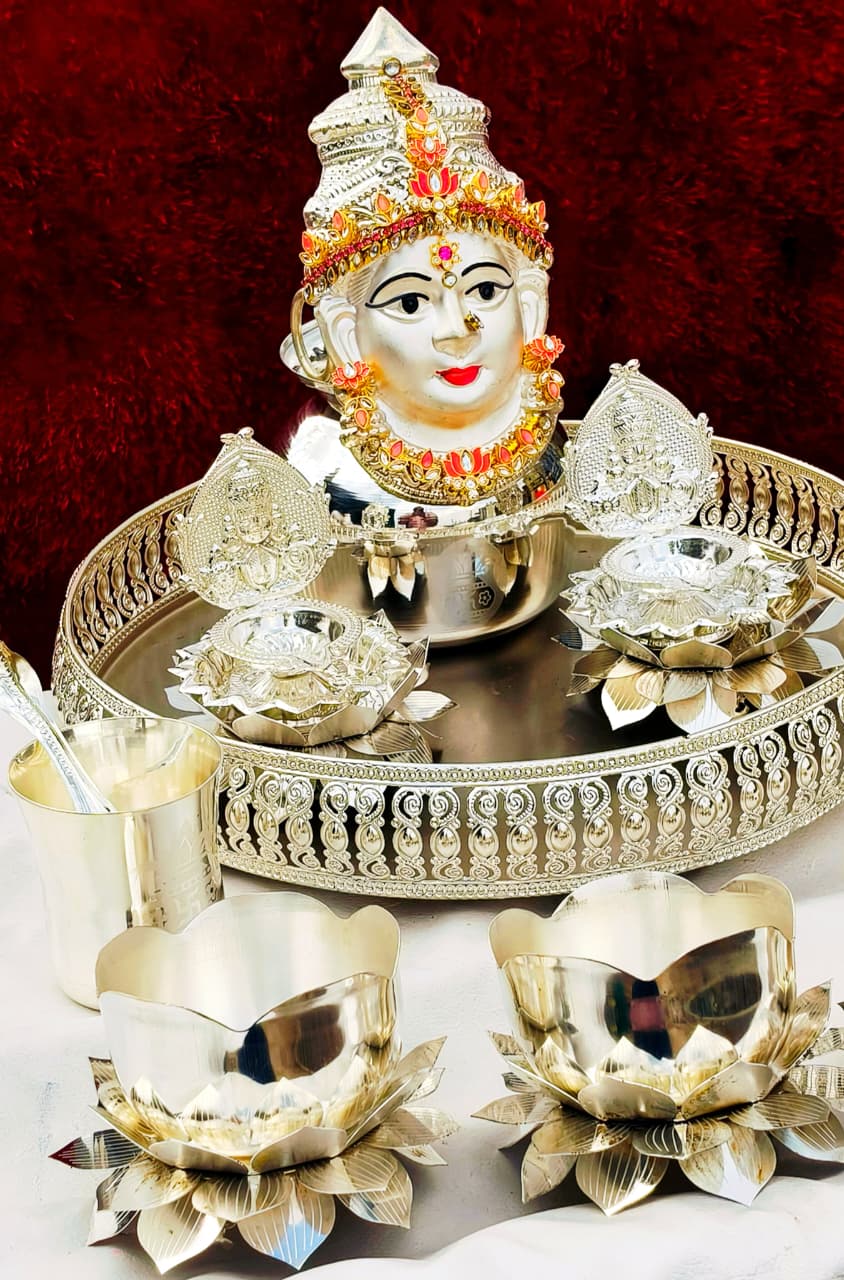 German silver pooja set