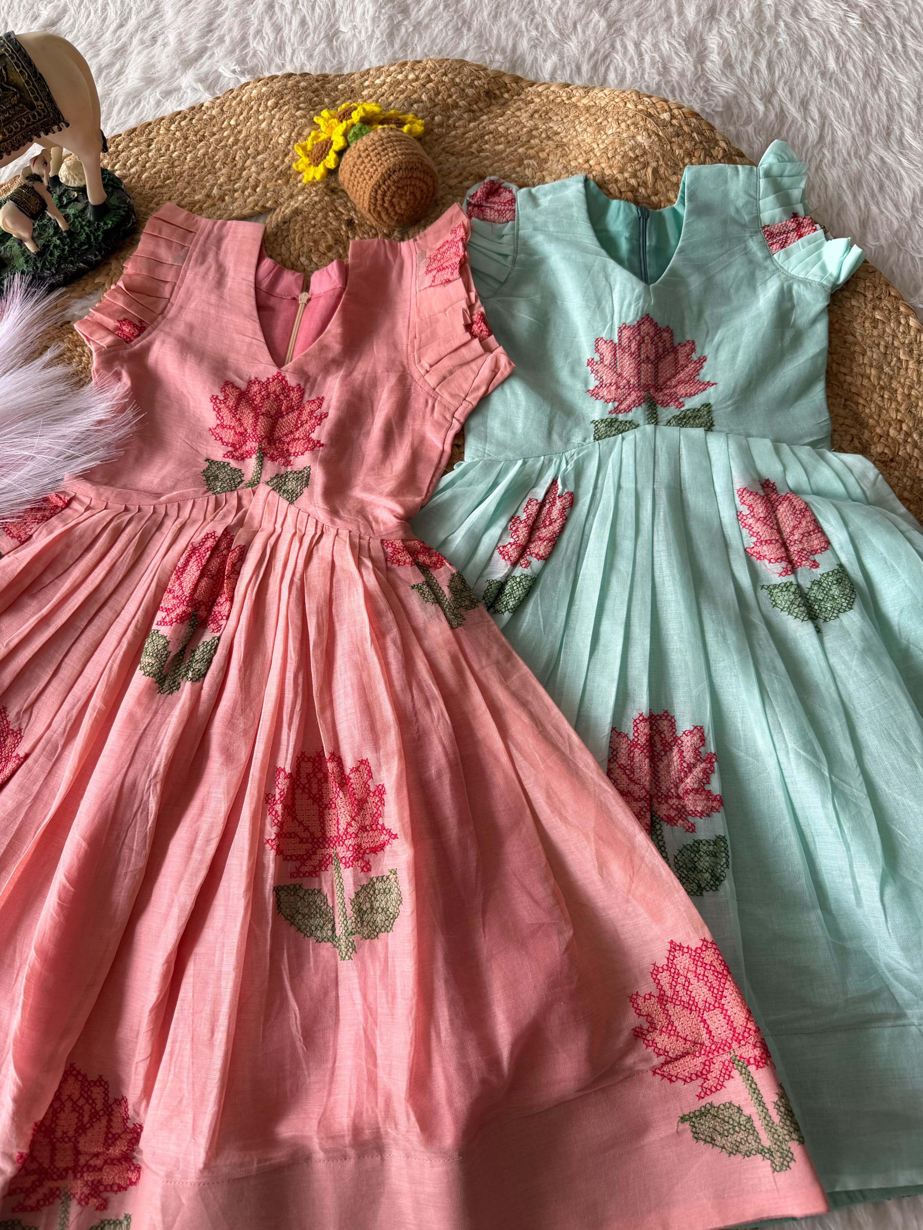Sky blue and baby pink 
