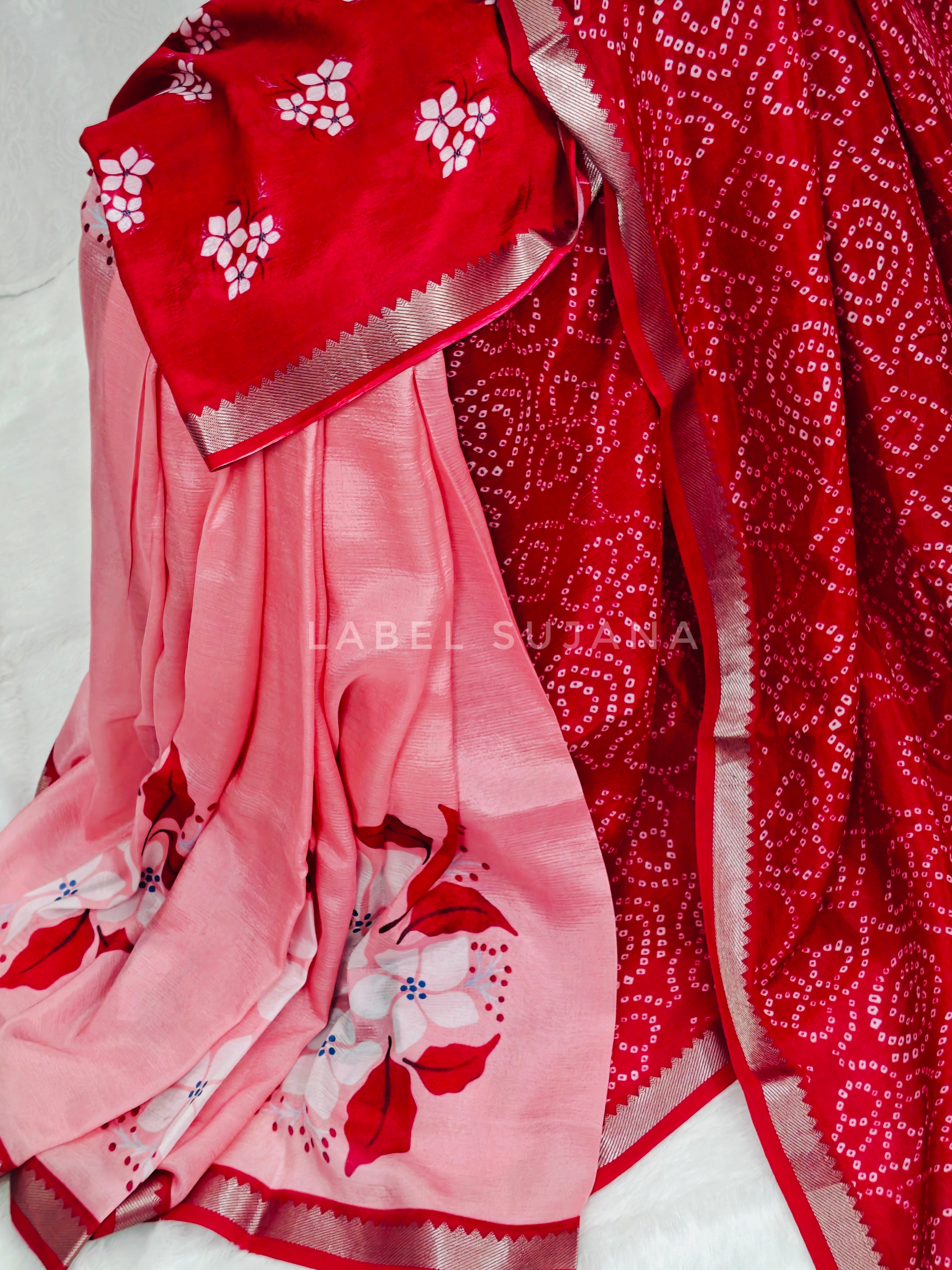 Langa Voni Style Mangalagiri Digital Pattu Saree LSS15