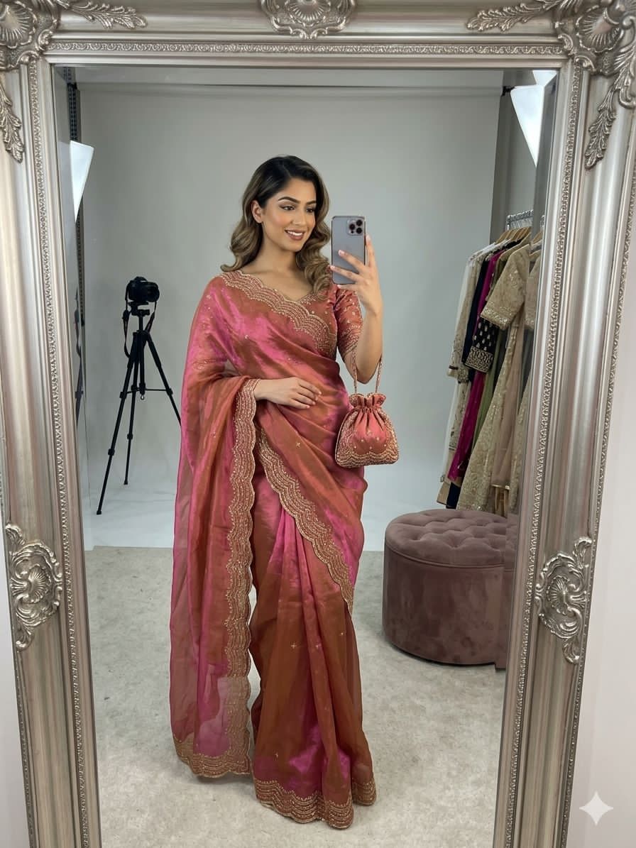 Pink saree