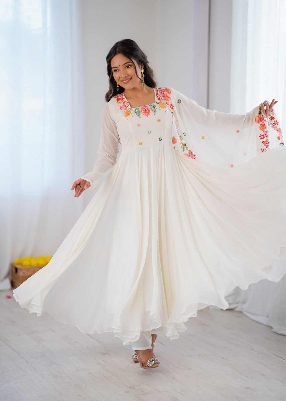 Georgette Embroidery Party Wear Dress