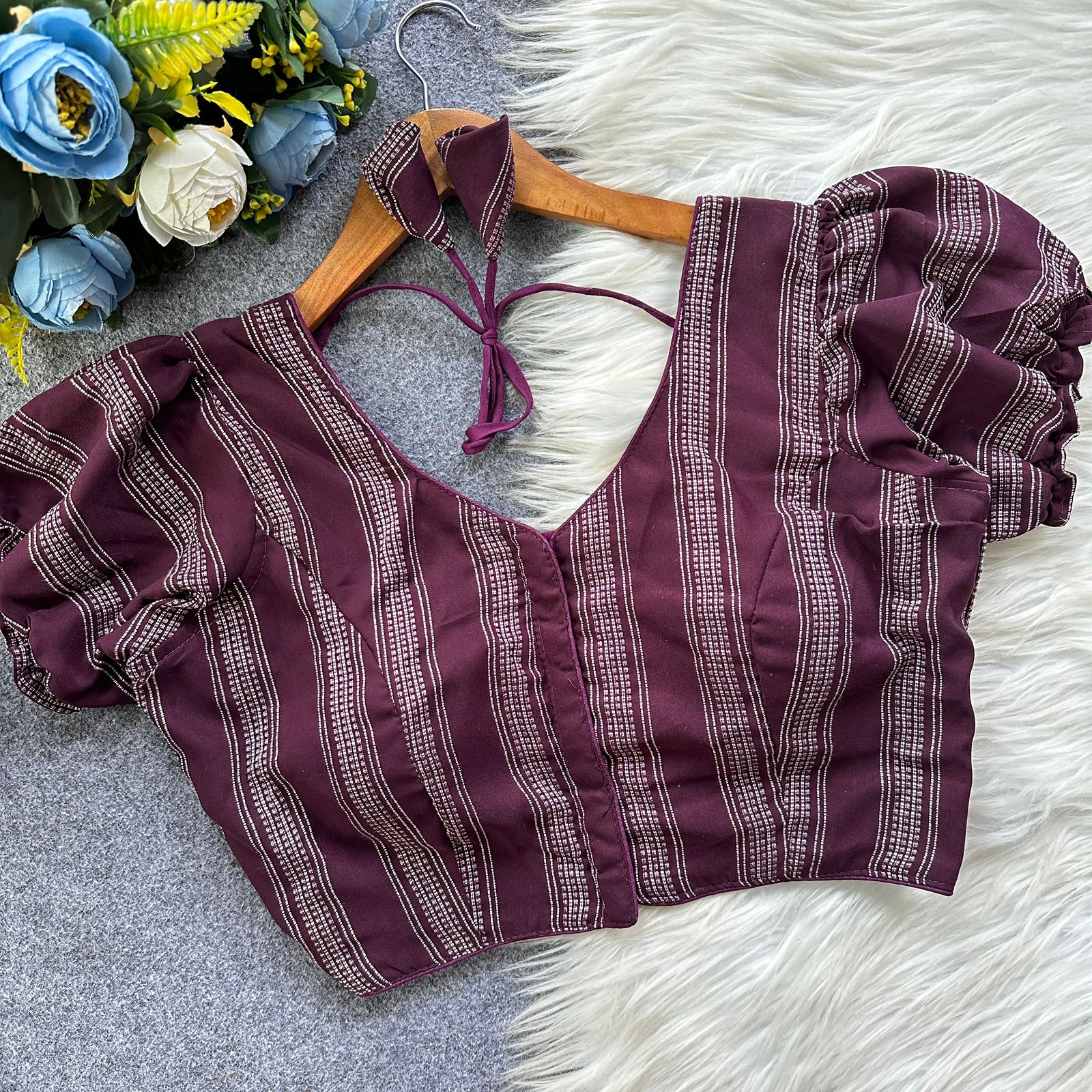 Wine striped blouse