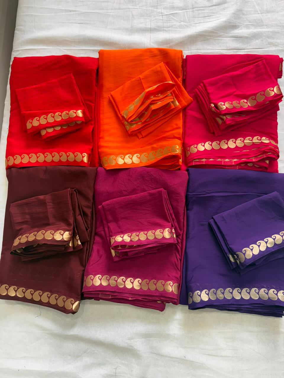 Red,orange,pink,maroon,magenta,purple