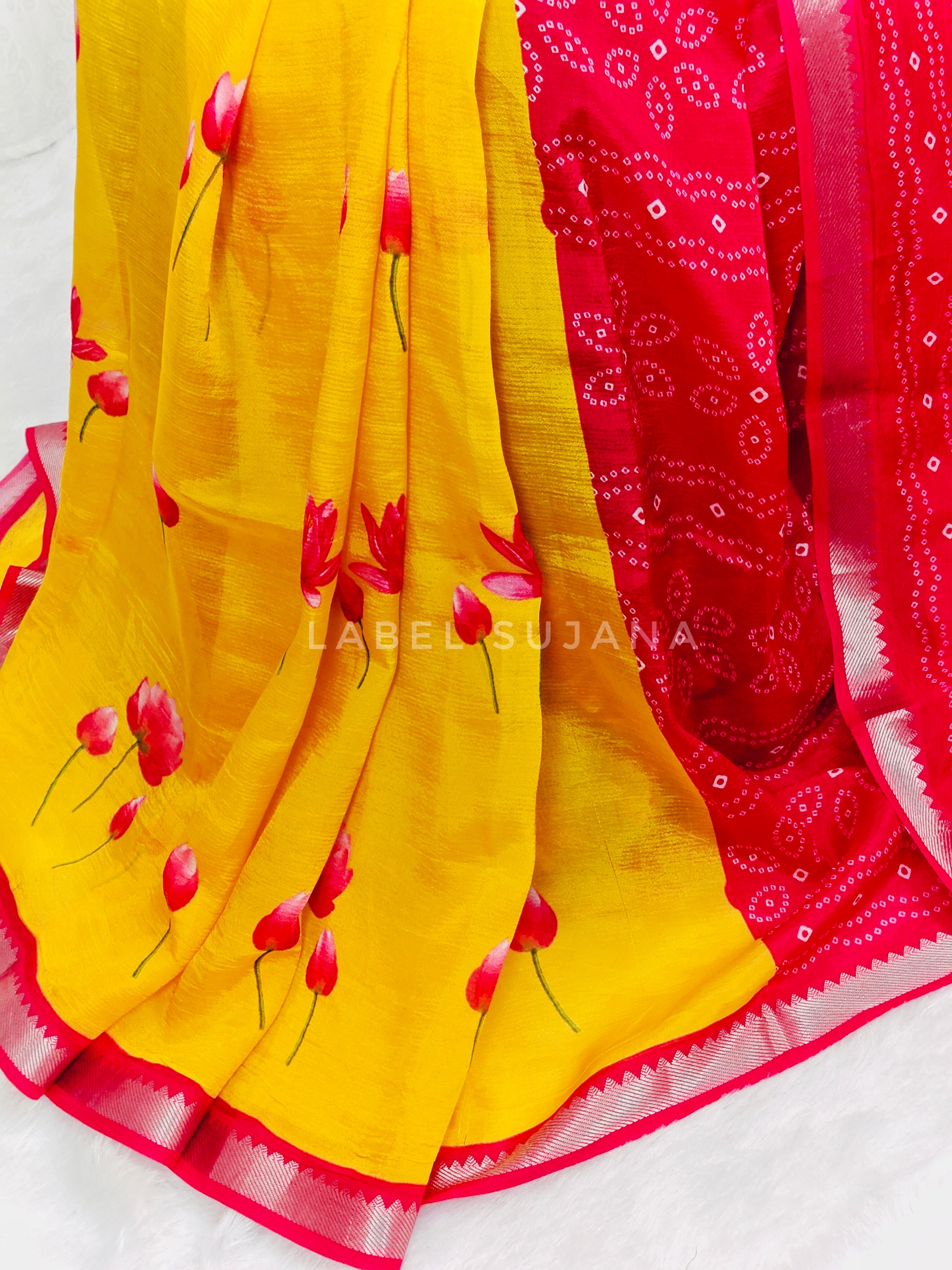 Langa Voni Style Mangalagiri Digital Pattu Saree LSS15