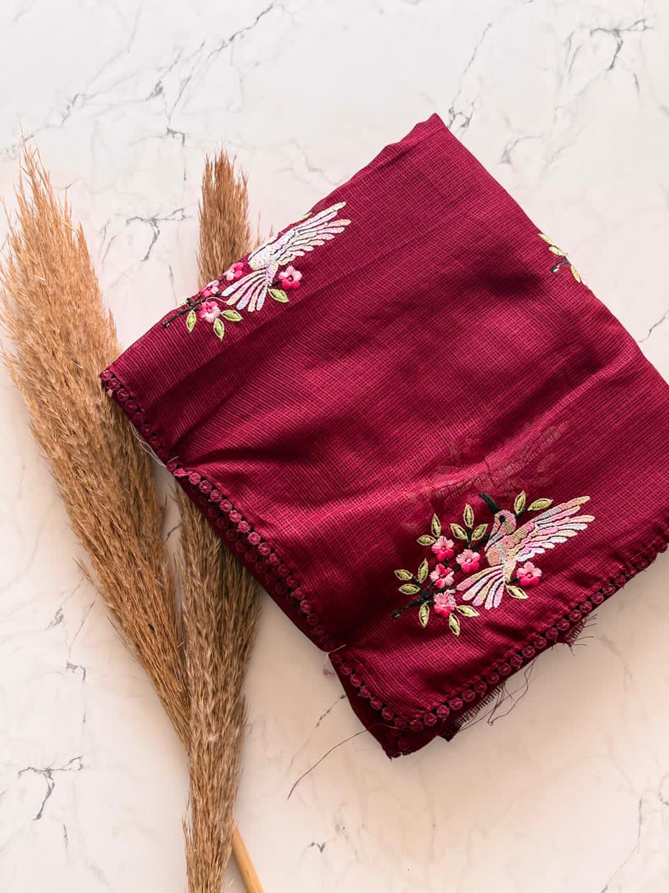 Maroon saree