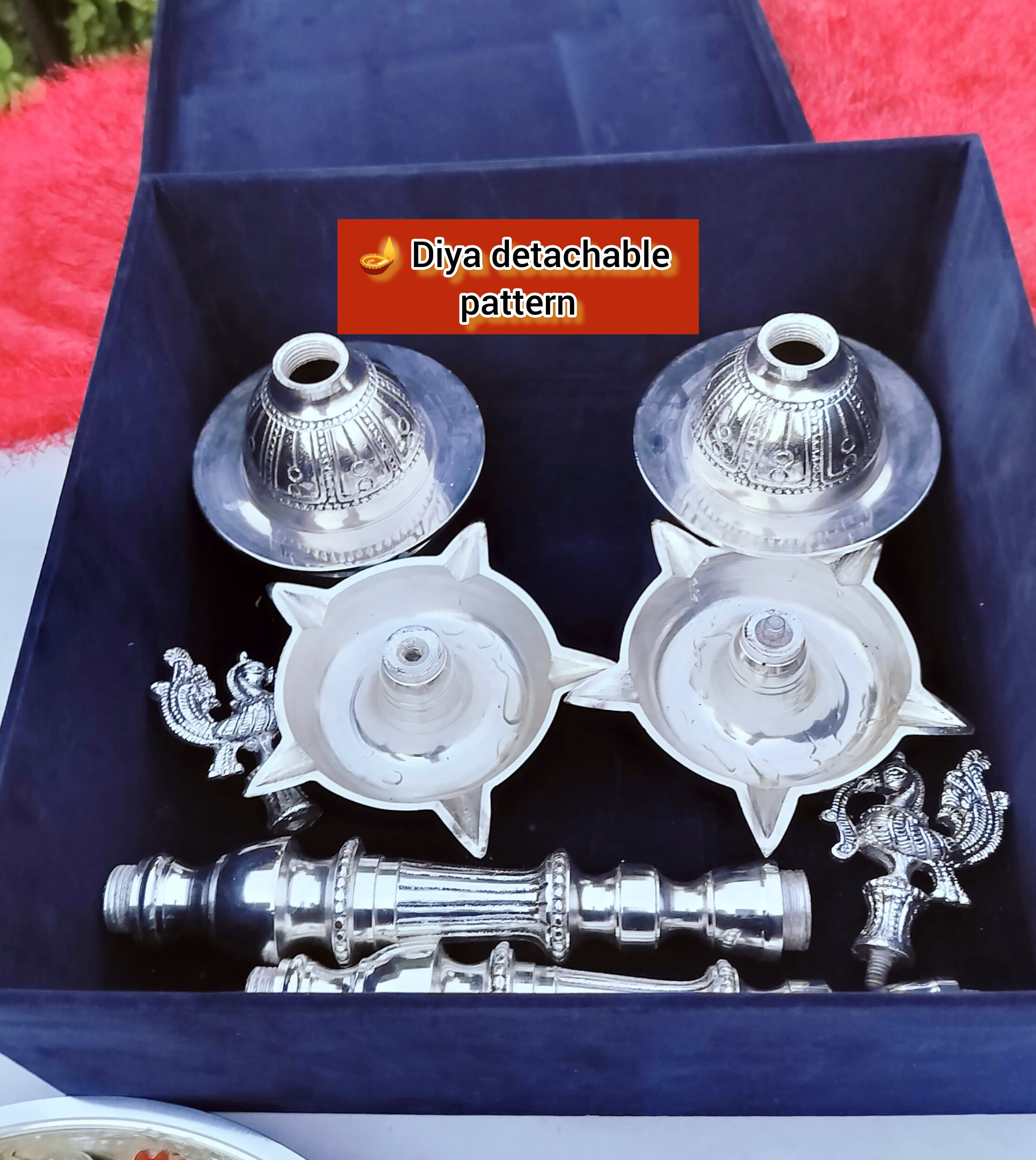 German silver laxmi ganesh pooja set