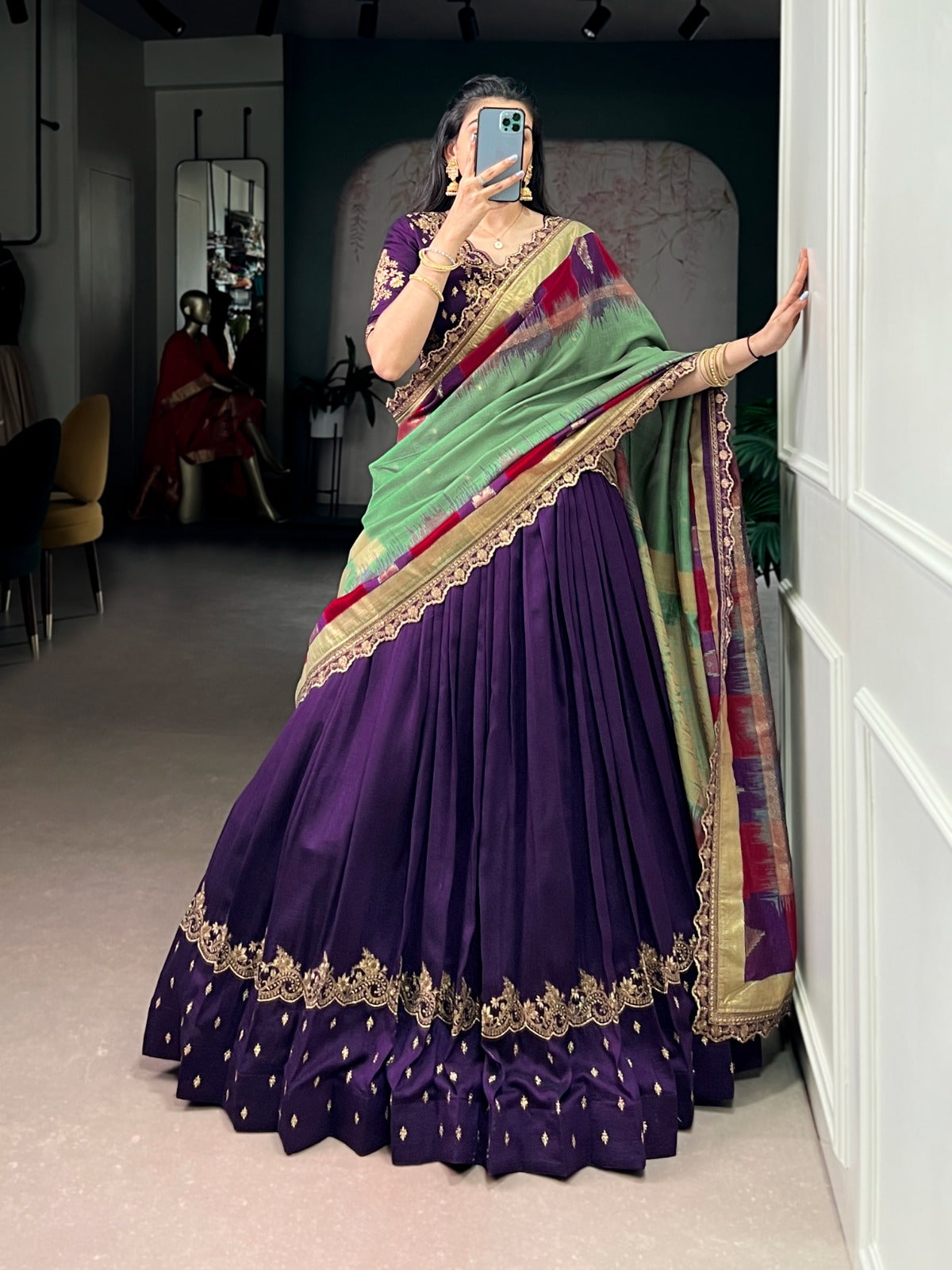 purple lehanga 