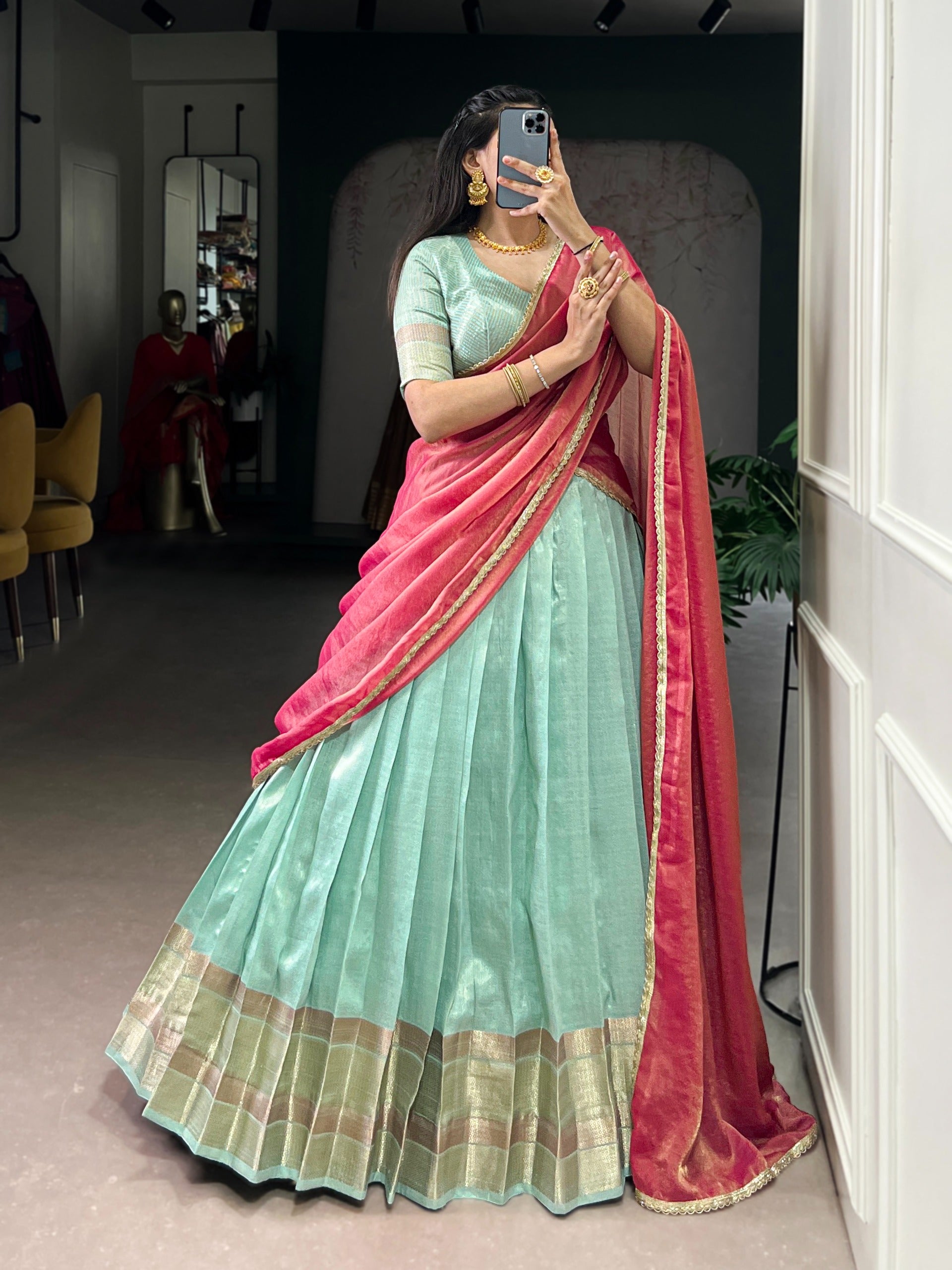 Turquoise Blue lehenga 