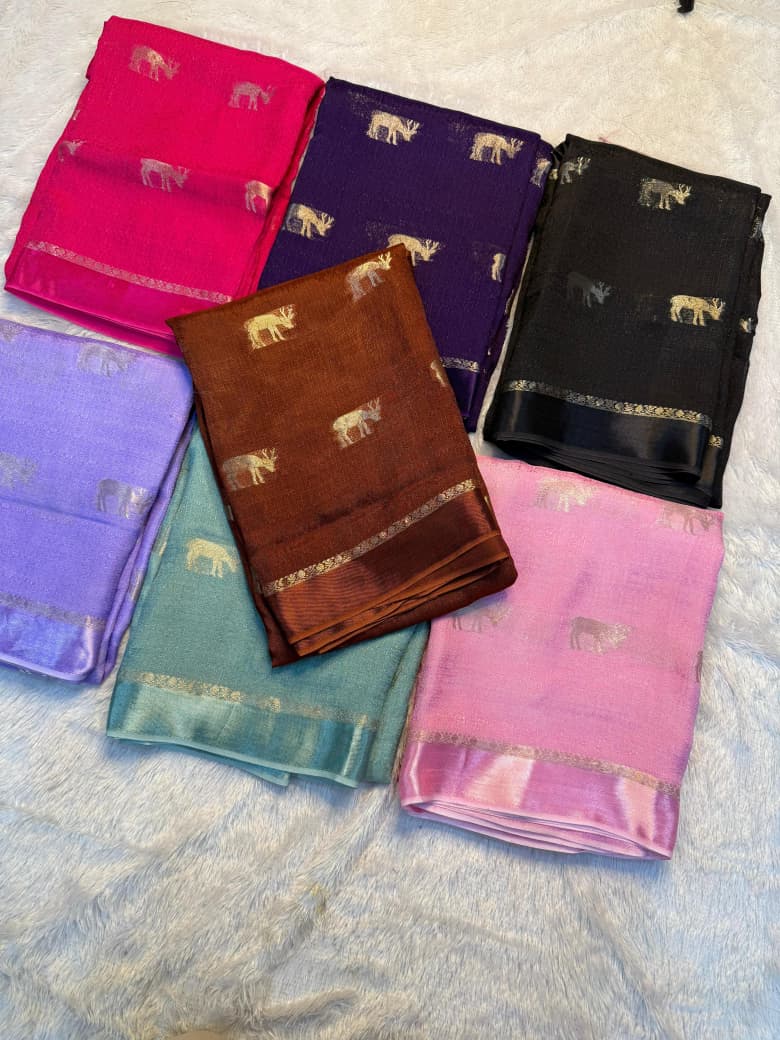Rani pink, purple, brown, lavender, black,light blue and Baby pink