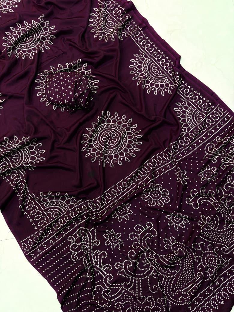 Crepe Ajrakh Silk Saree