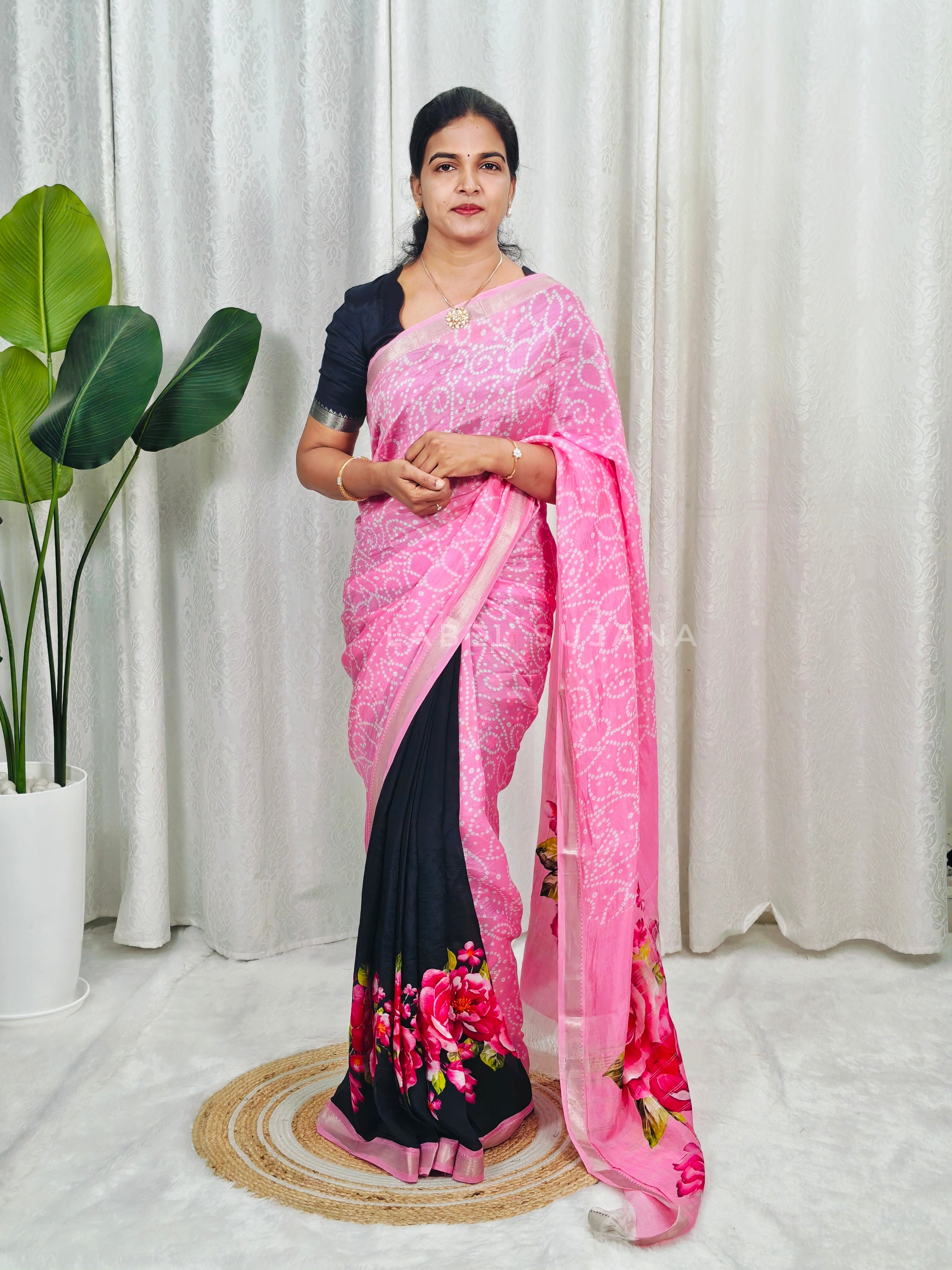 Langa Voni Style Mangalagiri Digital Pattu Saree LSS15