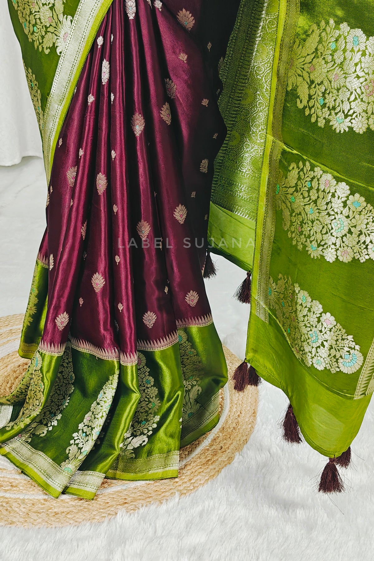 Pure Mashru Silk Saree with Big Border LSS56
