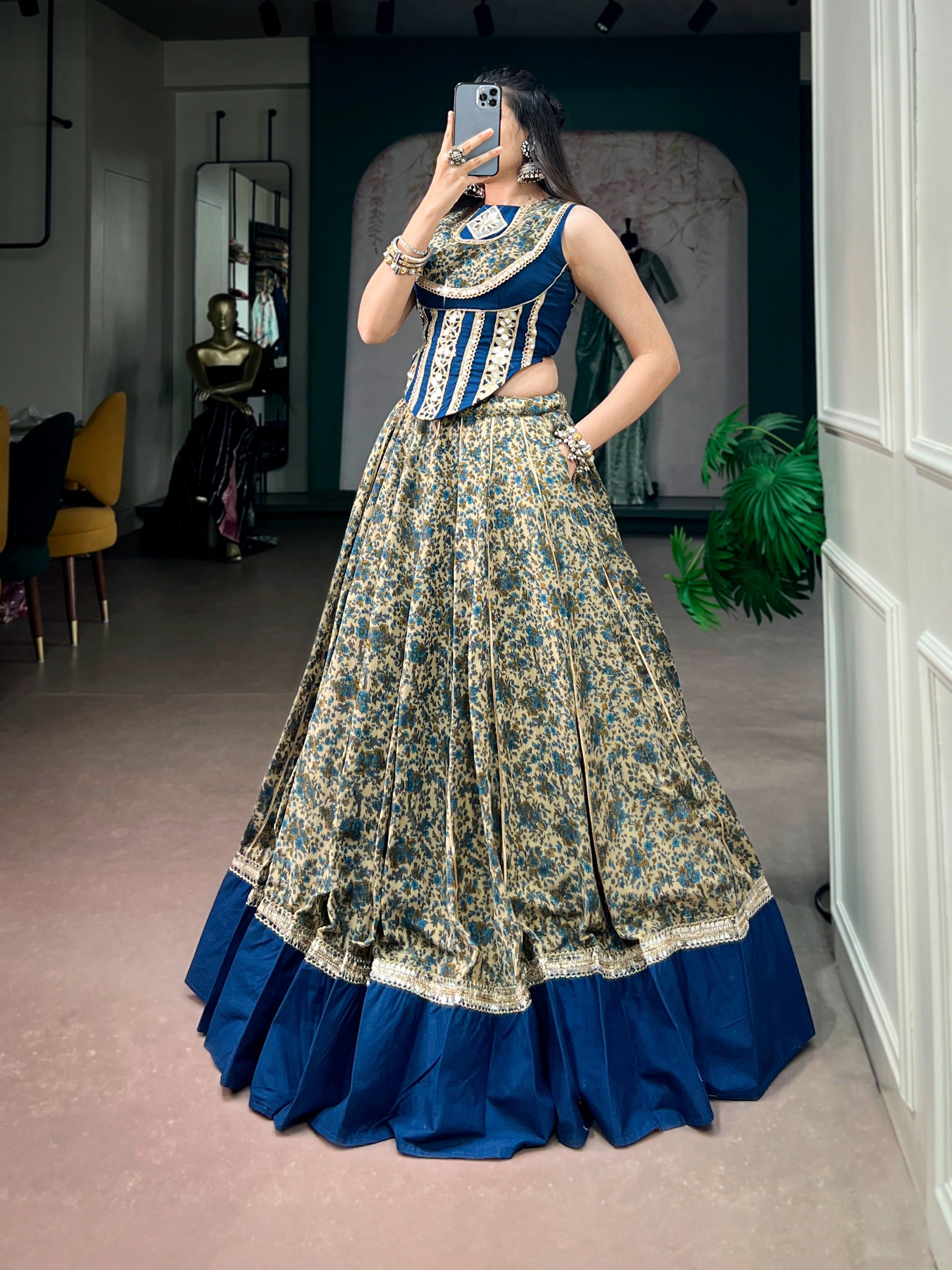 Viscose chanderi party wear lehenga