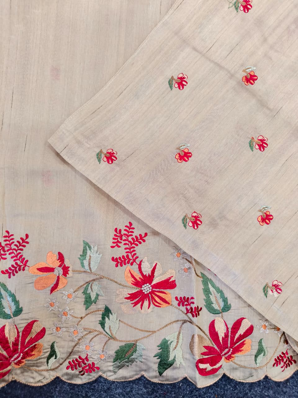 Premium matka silk Embroidery Work Sarees
