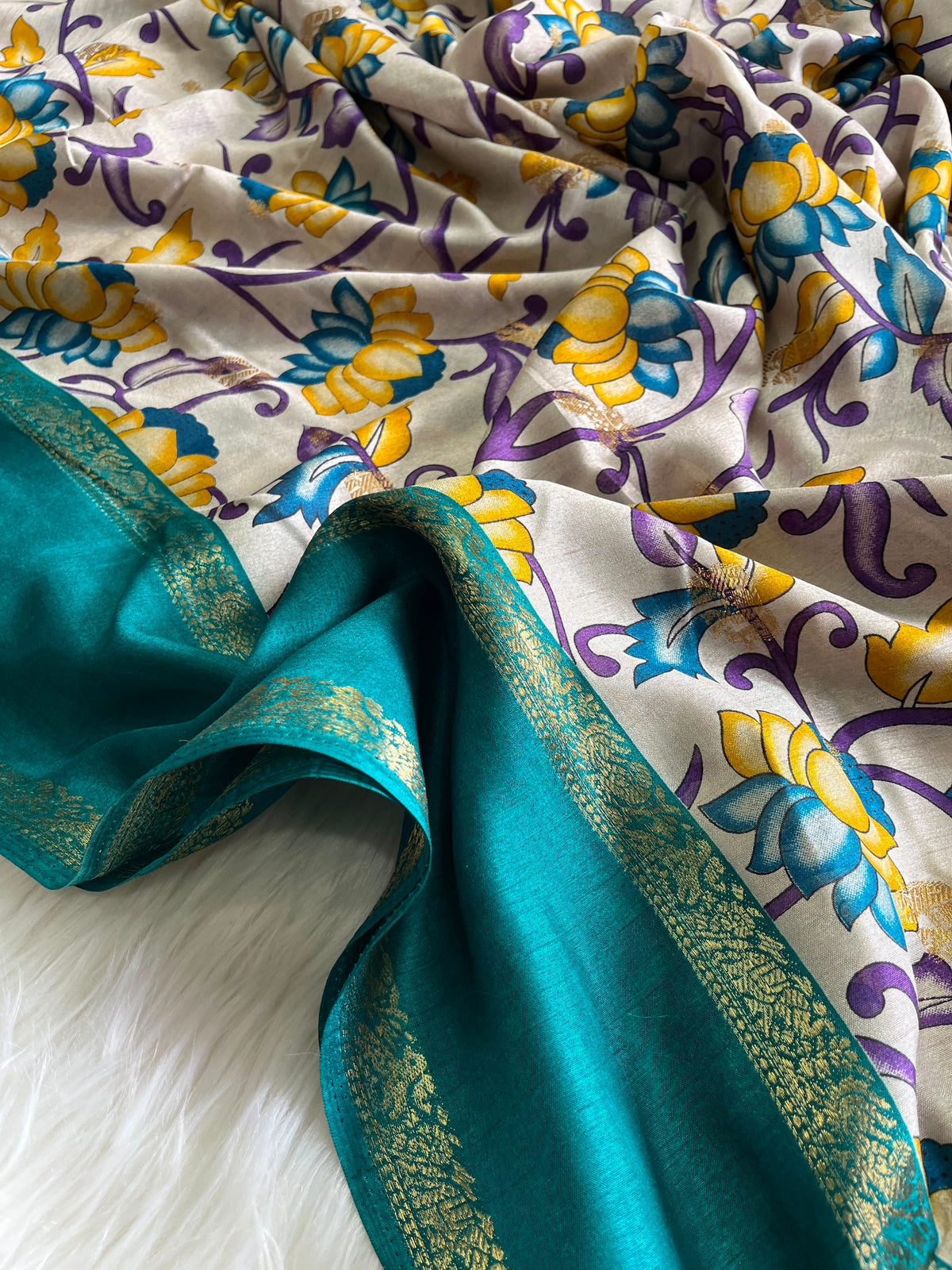 Kalamkari Cotton Silk Saree