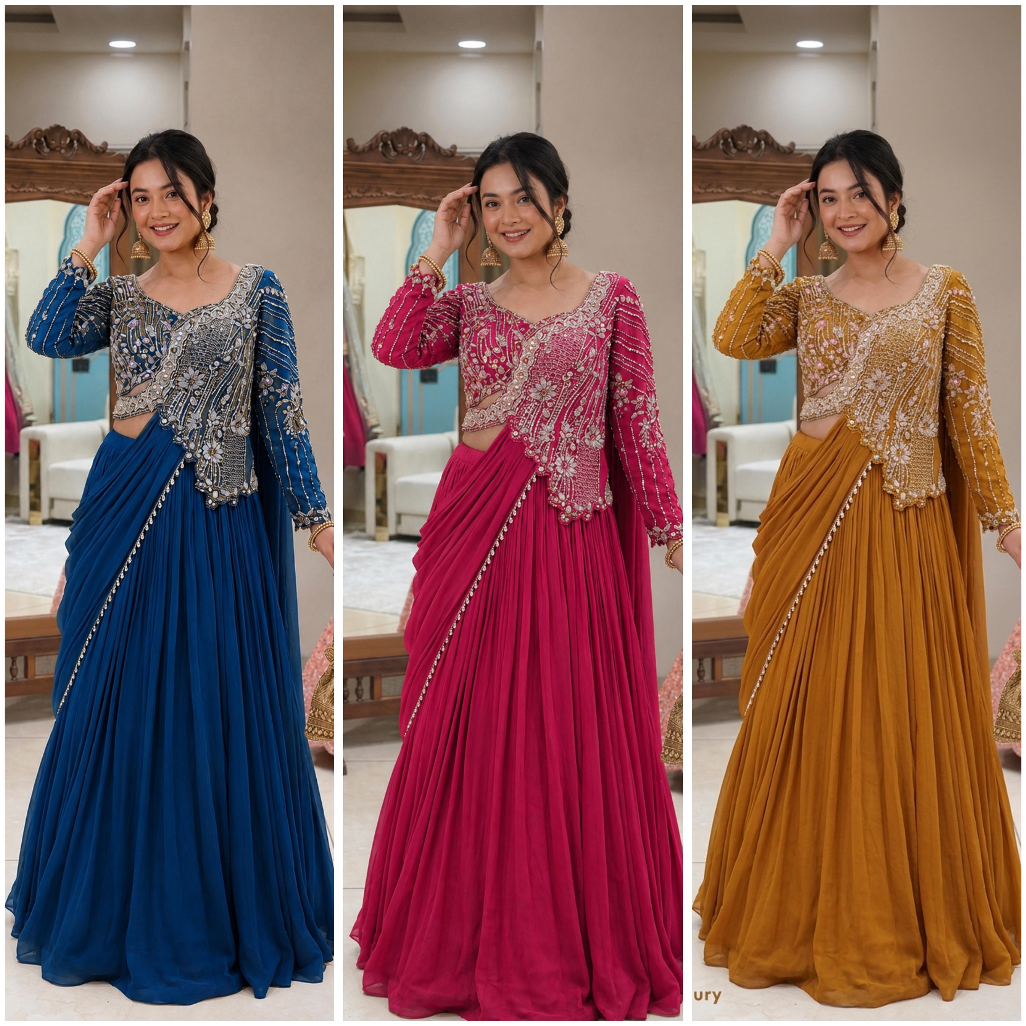 Blue,pink and mustard Yellow 