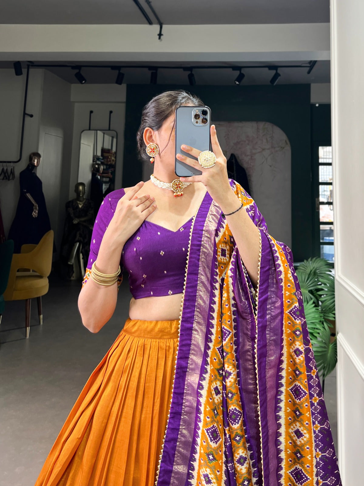 Mustard yellow traditional outfit