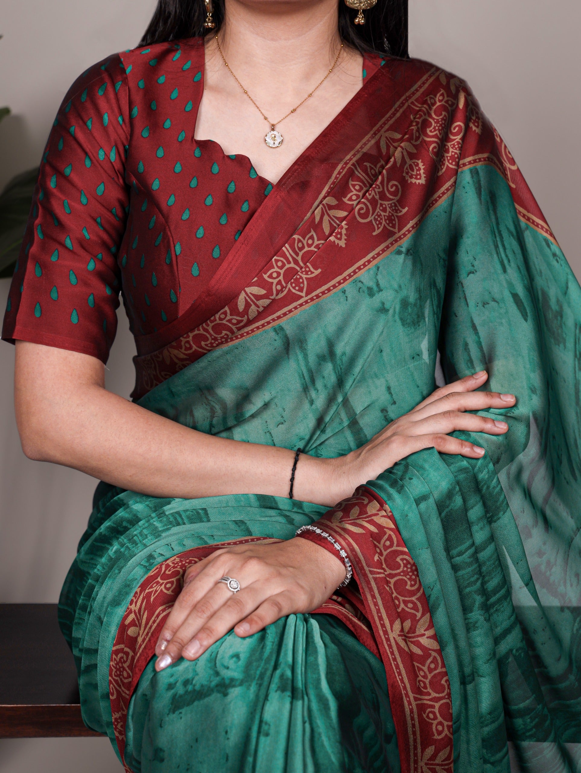 Rama Green saree 