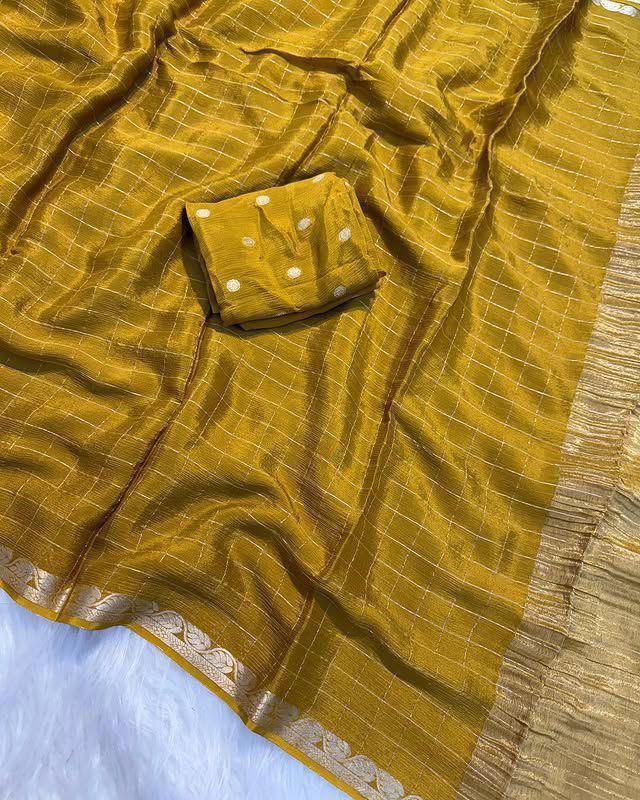 Sage Green Viscose Georgette Saree 