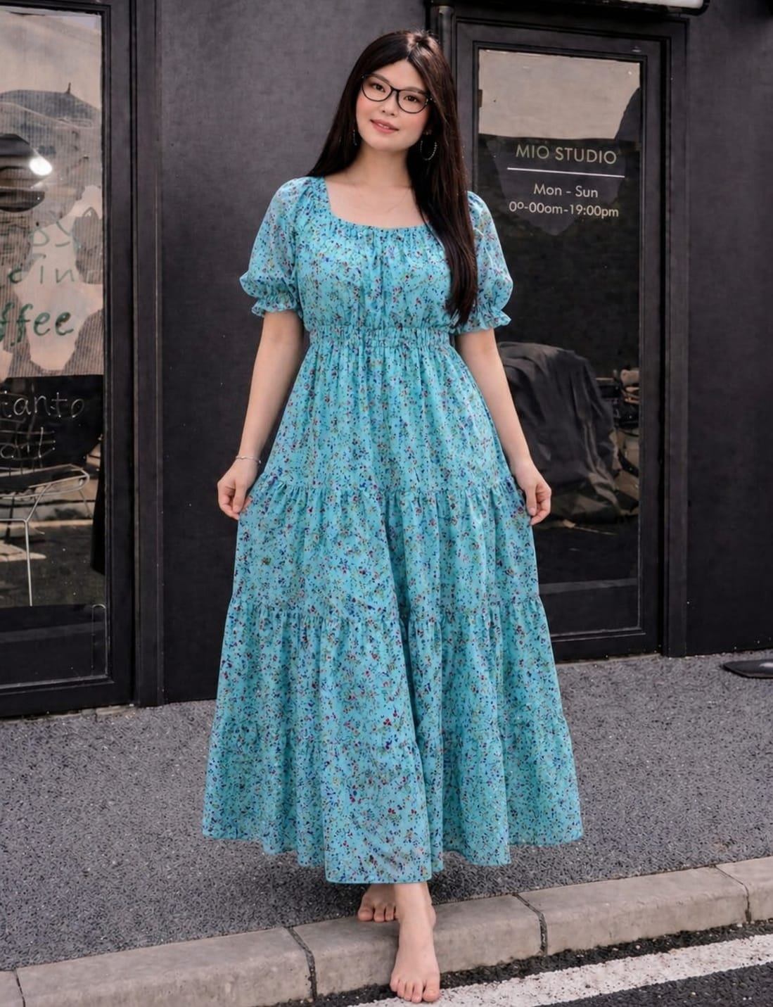 Sky Blue floral frock