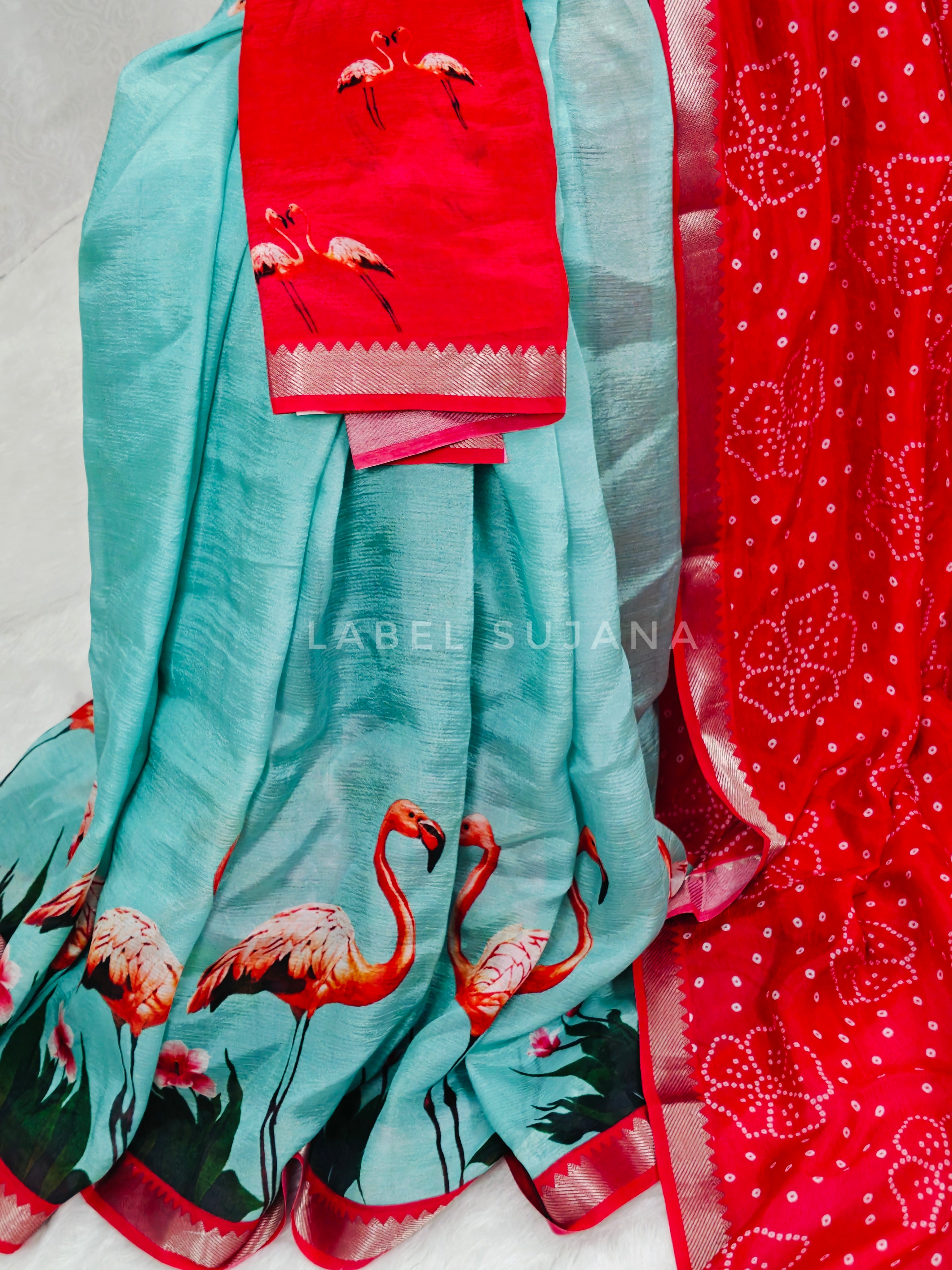 Langa Voni Style Mangalagiri Digital Pattu Saree LSS15