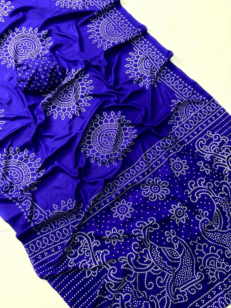 Crepe Ajrakh Silk Saree