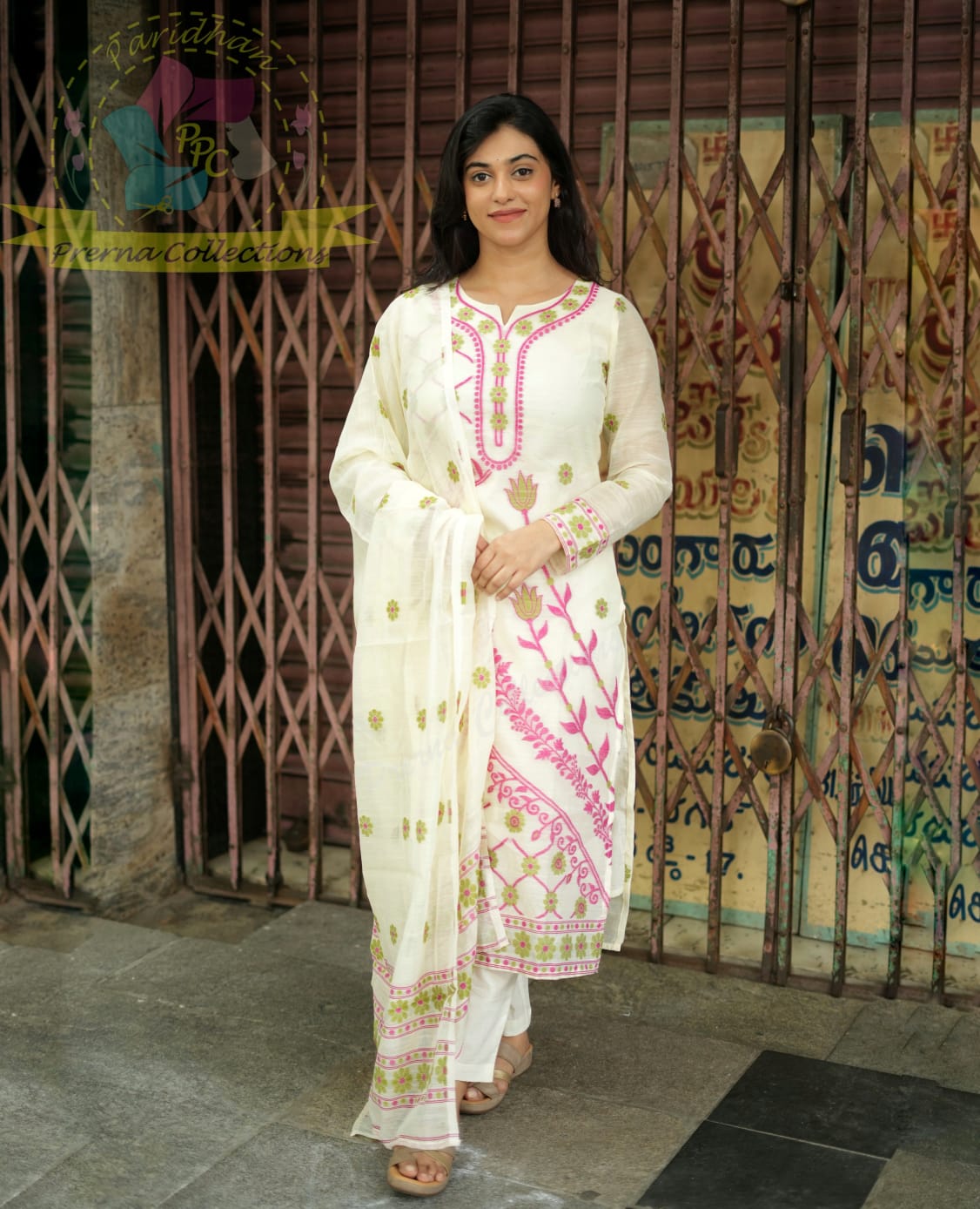 Cotton jamdhani kurta set