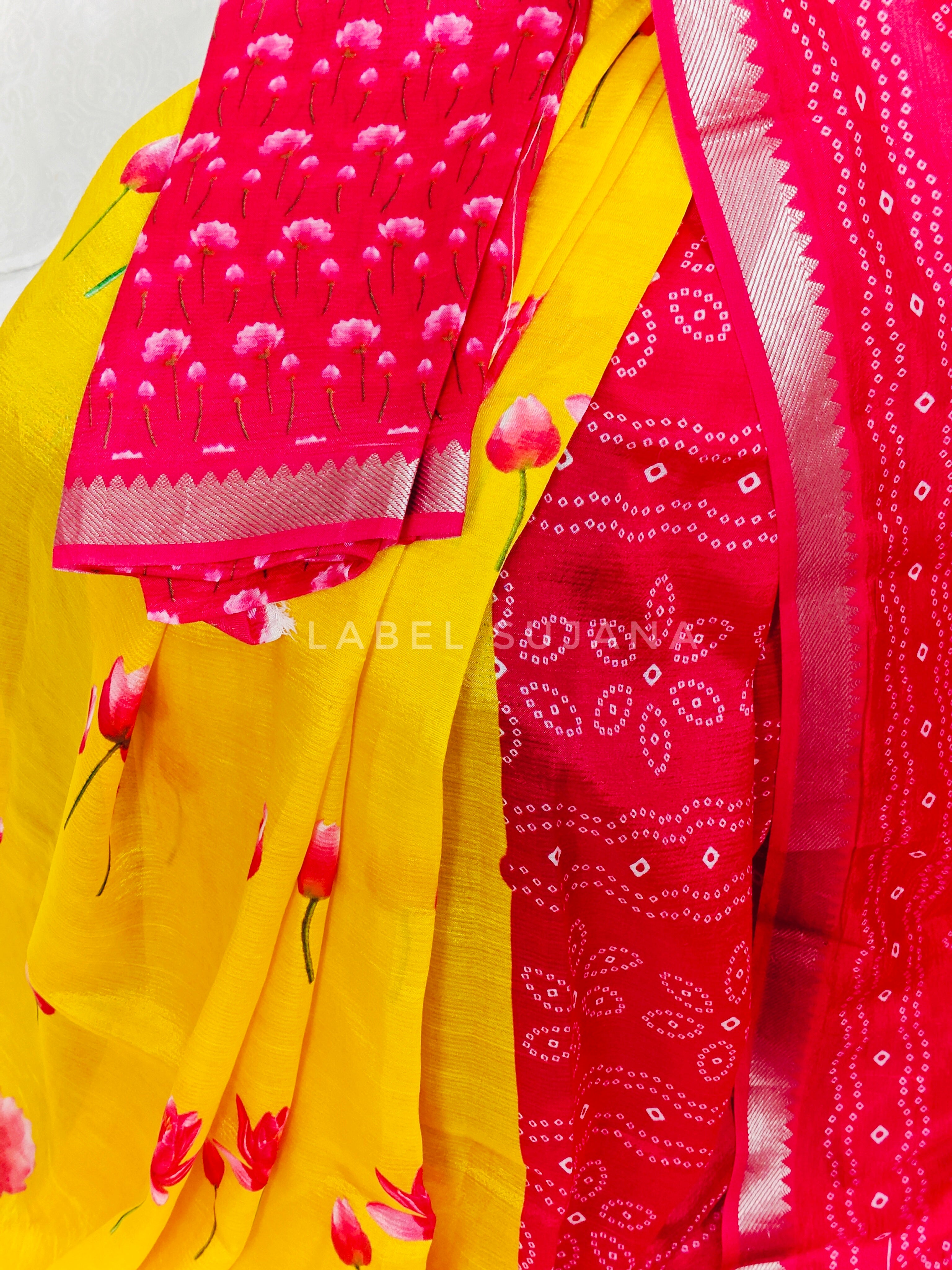 Langa Voni Style Mangalagiri Digital Pattu Saree LSS15