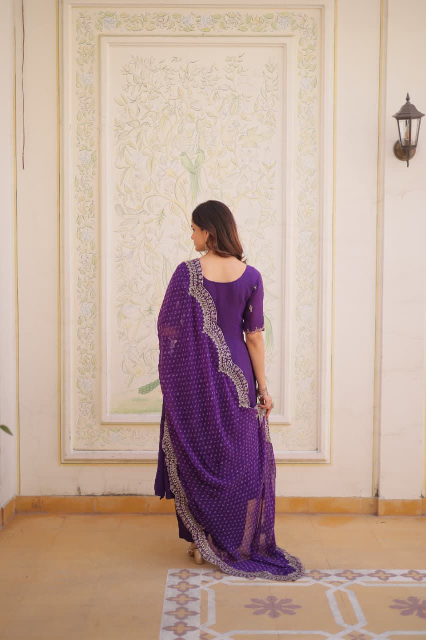 purple traditional dress 