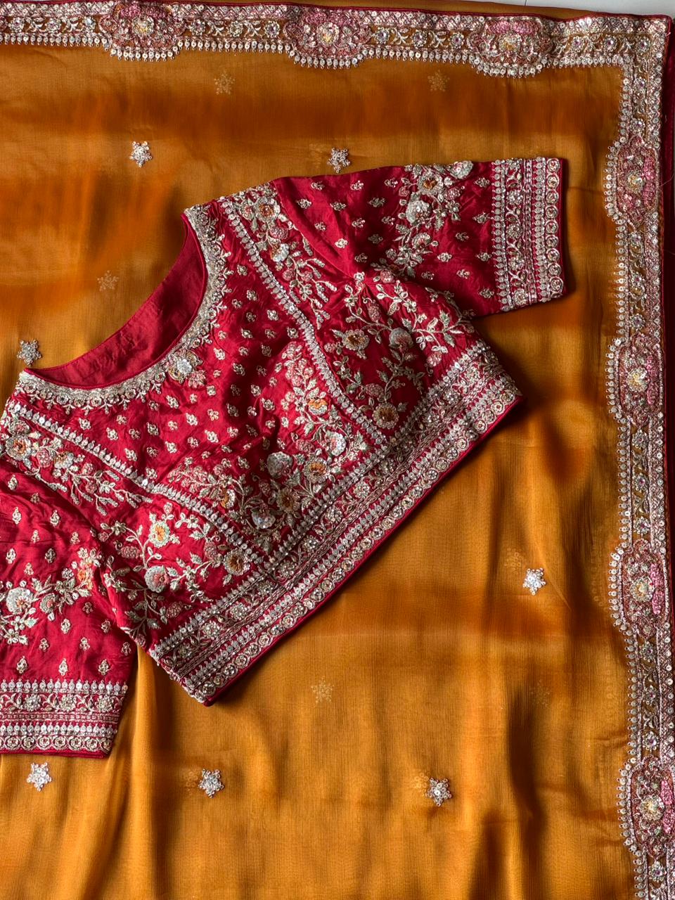 Mustard Yellow fabric with floral 