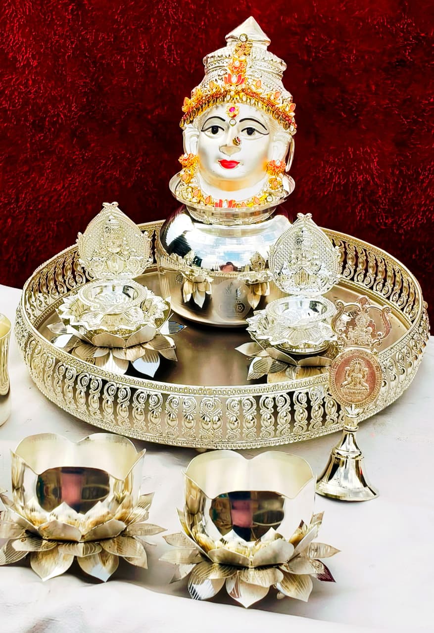 German silver pooja set