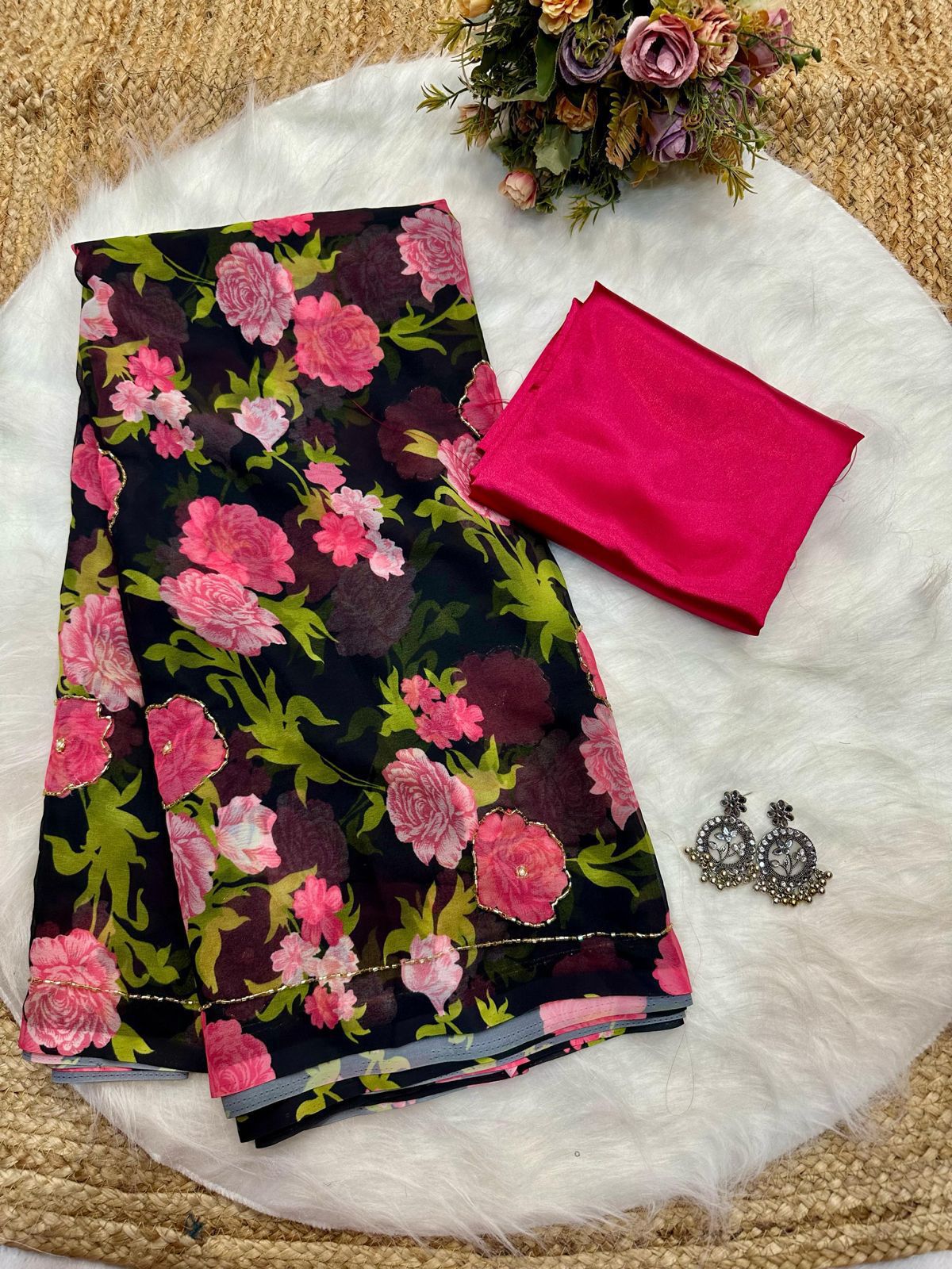 Soft Georgette Digital Print Sarees