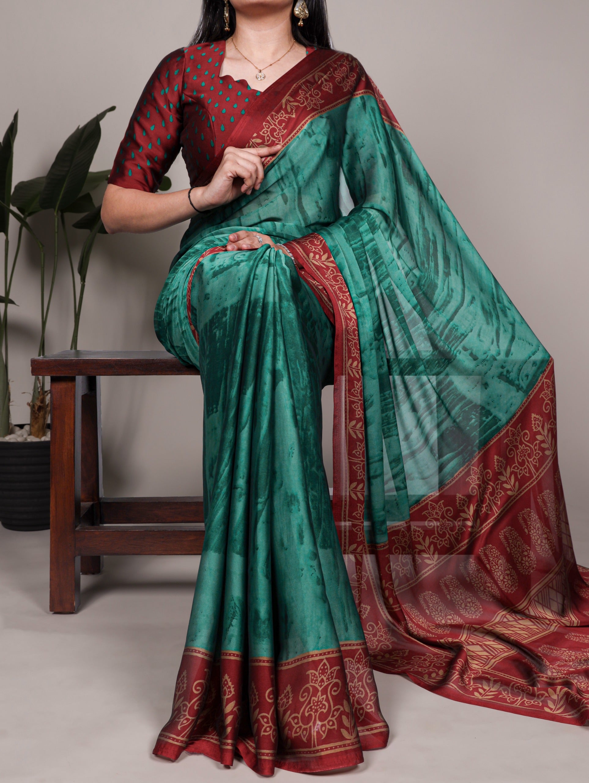 Rama Green saree 