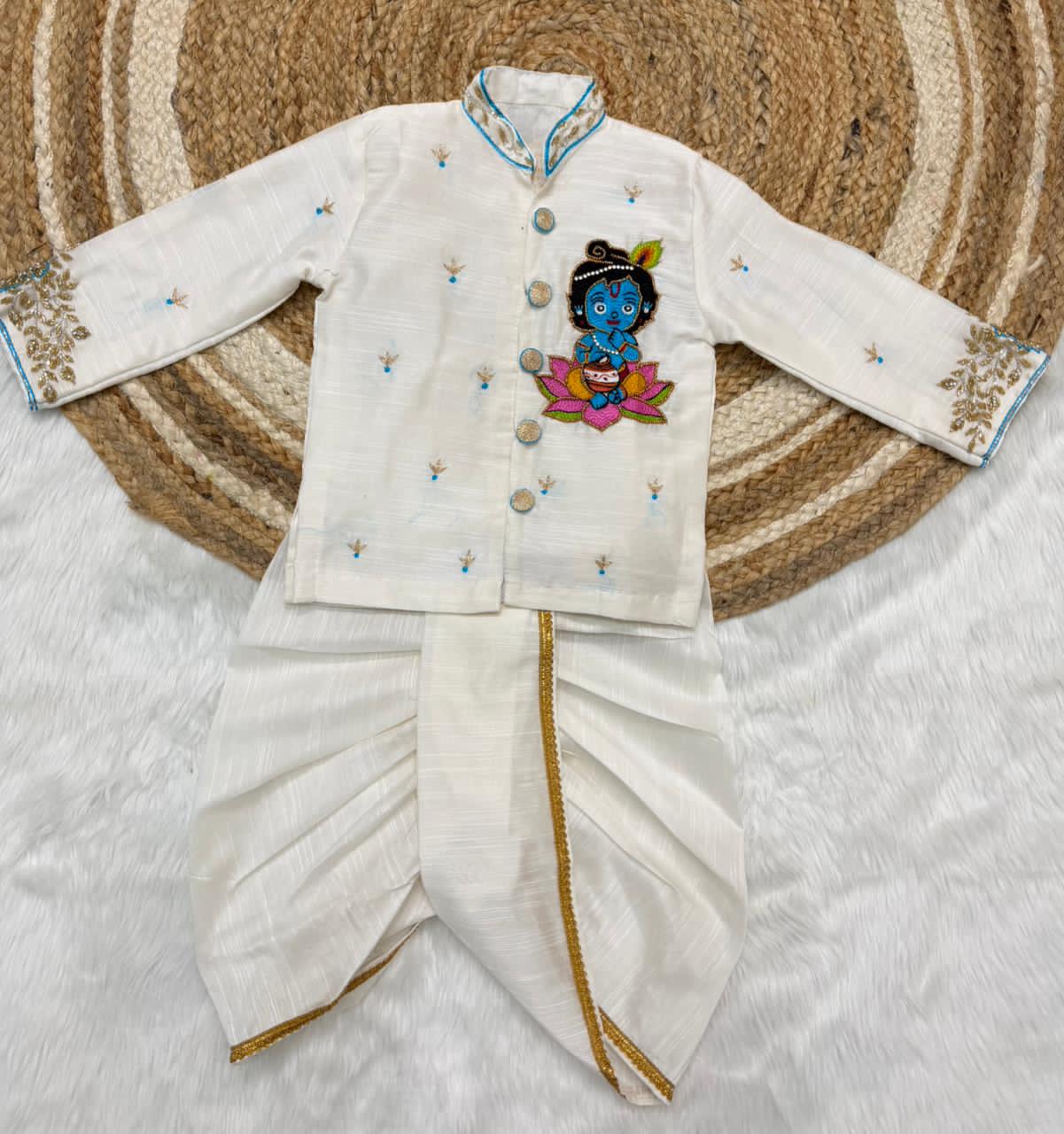 White dhoti set