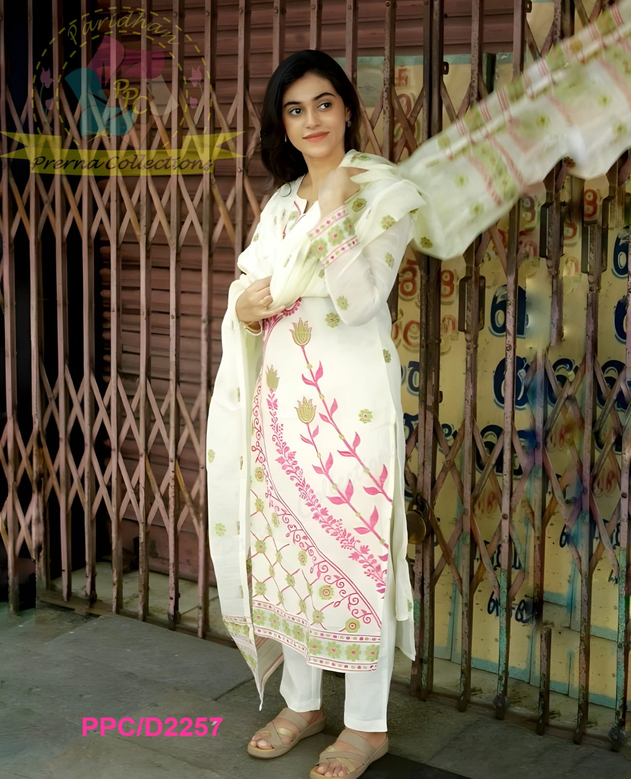 Cotton jamdhani kurta set
