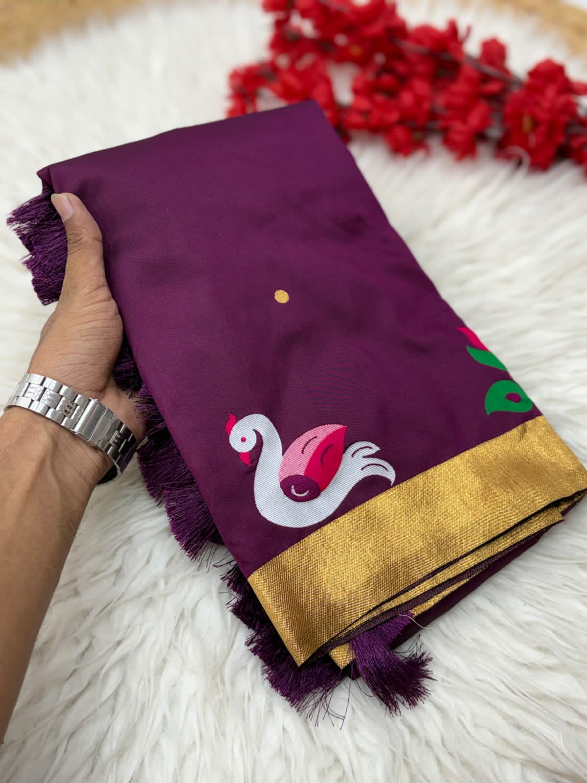 Wine saree 